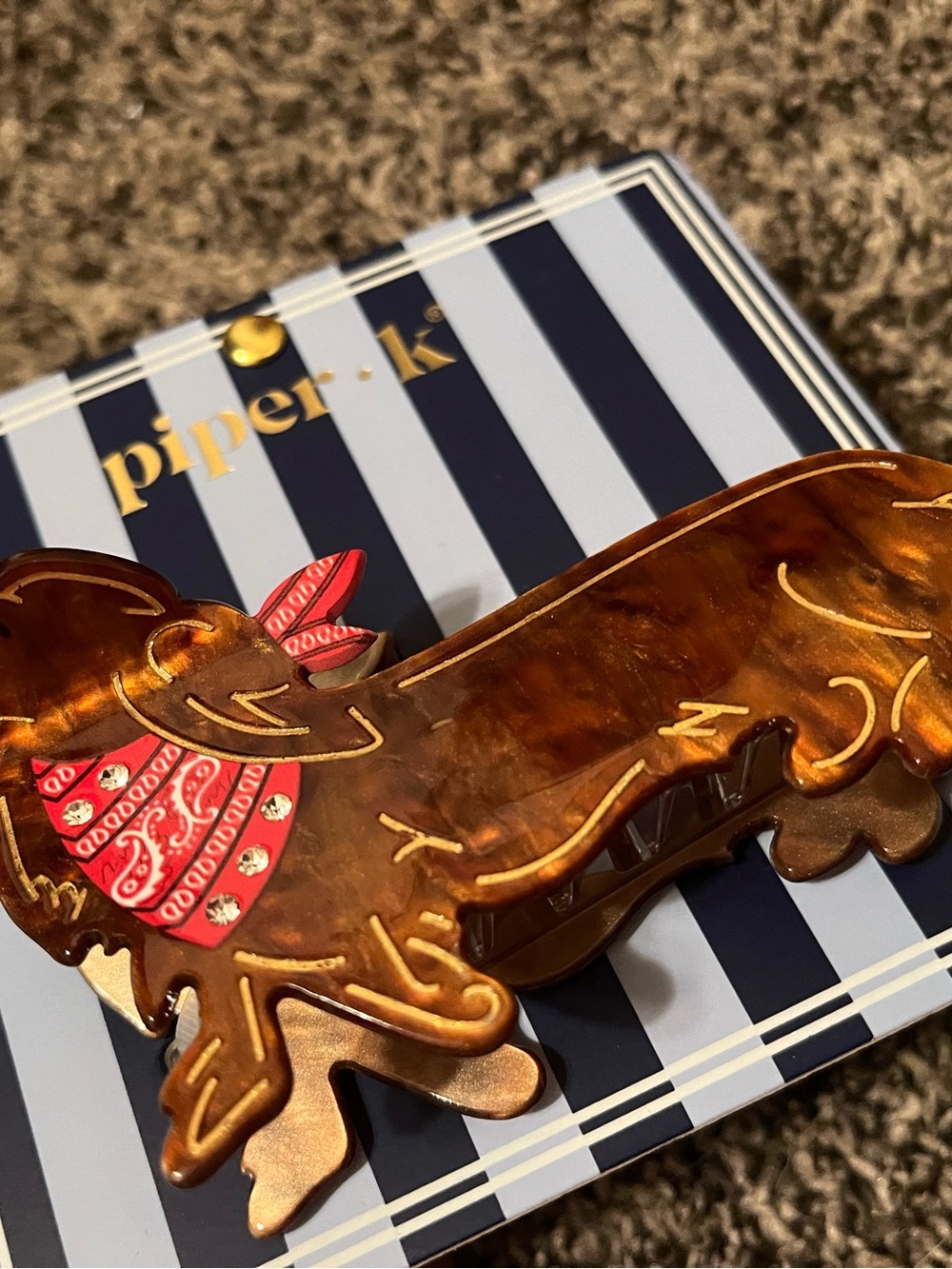 Piper K dachshund hair clip - Picture 2 of 2